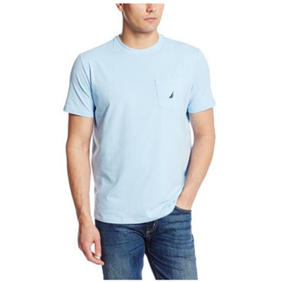 纯色经典！Nautica Solid Pocket T-Shirt男士短袖