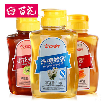 清香甜润！百花牌洋槐花蜜枣花百花蜜3瓶量贩