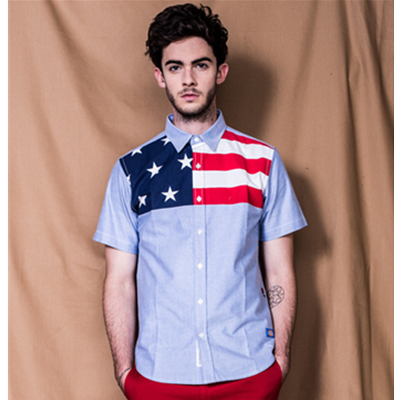 美国风！Dickies男式短袖星条旗衬衫152M20WD17