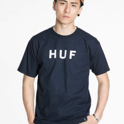 好价！HUF 纯色logo印花T恤