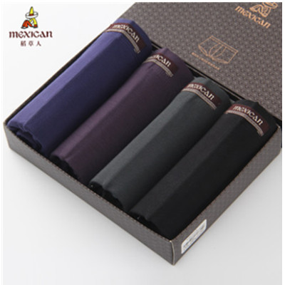 透气舒适！稻草人男士莫代尔平角内裤四条装