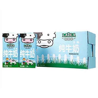 新低！LAIKA莱爱家全脂牛奶1L*12