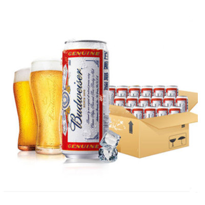 口味纯正！Budweiser/百威小麦醇正啤酒500ml*18听