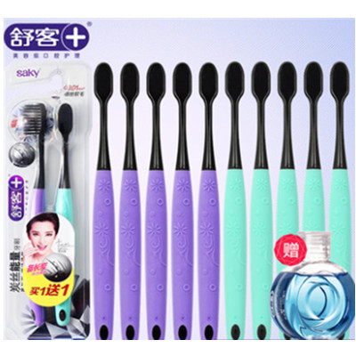 炭丝刷头！舒客炭丝牙刷12支装