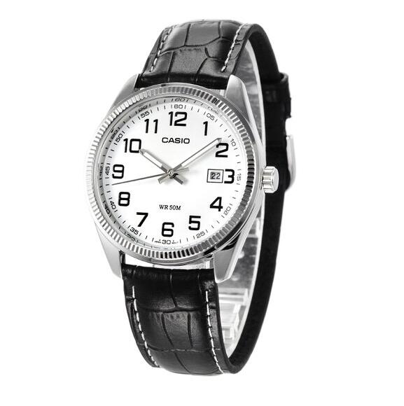 精美大表盘！Casio 卡西欧 真皮石英男表MTP-1302L-7B