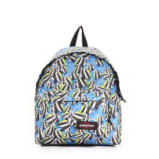 时尚印花！EASTPAK  防水双肩包 A EK62082I 蓝黄色