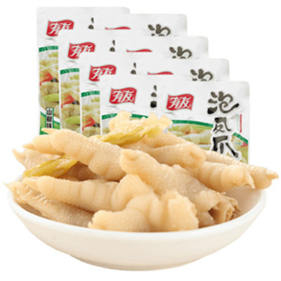 酸辣劲爽！有友山椒泡凤爪95gX8袋组合装