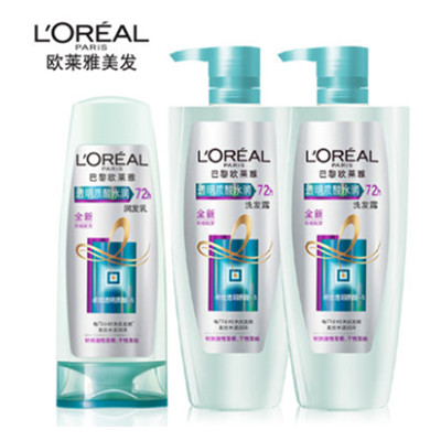 净爽发根！欧莱雅无硅油洗护组合套装1.9L