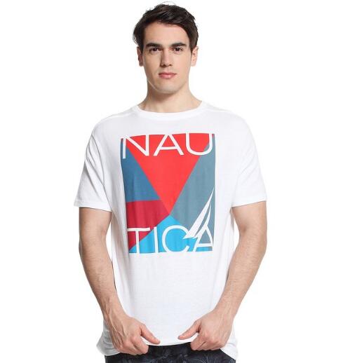 清新舒适！Nautica 诺帝卡 男式 纯棉时尚圆领t恤 V52301S
