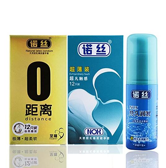 实惠！诺丝 安全套 0距离至尊12片+超薄12片+人体润滑液