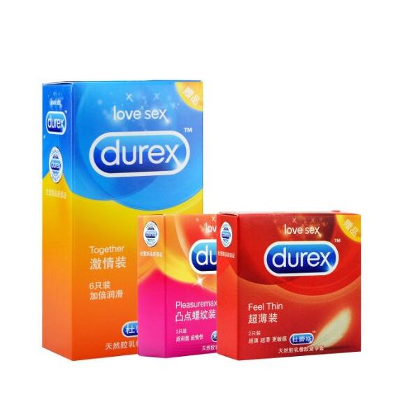 满减好价！杜蕾斯避孕套激情6+凸点3+超薄2  6套66只