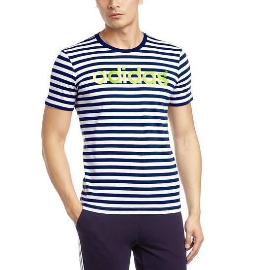 经典条纹！adidas NEO 阿迪达斯 BASE 男式 短袖上衣