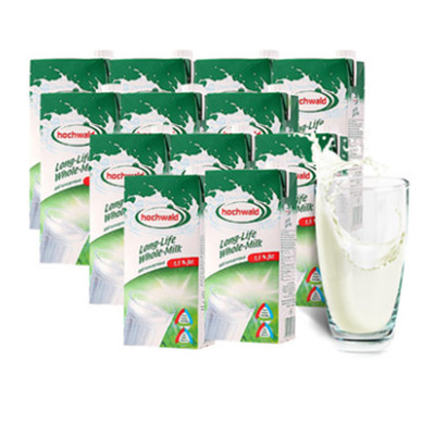 进口好价！Hochwald好沃德全脂纯牛奶1L*12盒