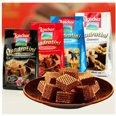 酥脆美味！locker莱家粒粒威化饼干4口味组合