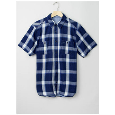 经典大格！Gap双袋牛仔衬衫201746-1