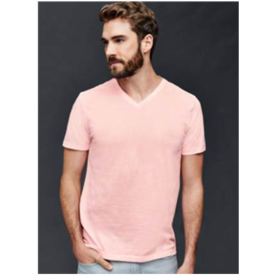 简约舒适！Gap经典V领短袖T恤180453