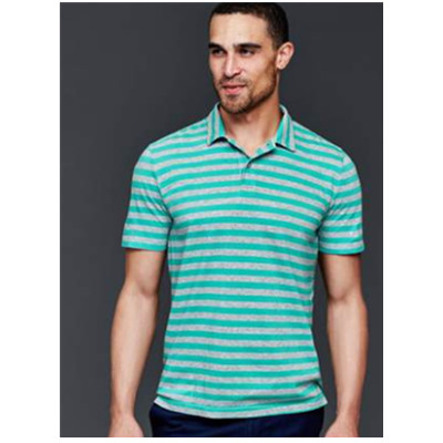 条纹时尚！Gap条纹短袖Polo衫200528
