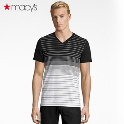 新低！INC男士时尚条纹印花撞色T恤2642777834