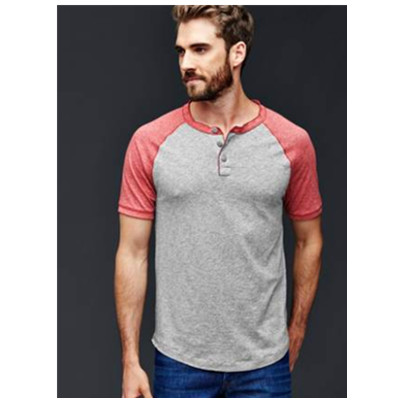 时尚拼接！Gap插肩亨利领短袖T恤324754