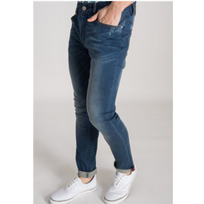 复古时髦！C＆A男式磨白水洗修身牛仔裤CA200173971