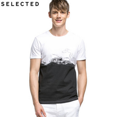 盛夏热促！思莱德男士纯棉抽象印花潮流合体T恤F|416101015