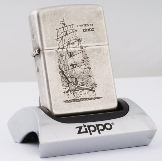 工艺精制！Zippo 芝宝 打火机 SC1407 仿古银一帆风顺