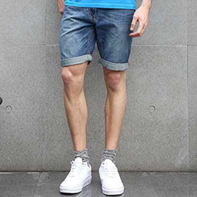 盛夏热促！Lee蓝色水洗牛仔短裤L141931MR3RB