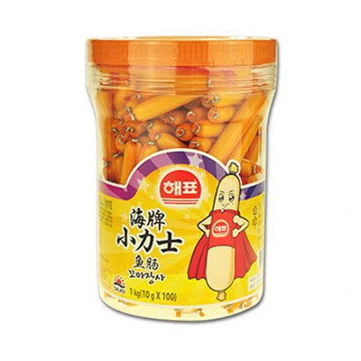 好吃实惠！海牌小力士鱼肠10g*100整桶装