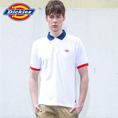 盛夏热促！Dickies夏新款男式绣花珠地网眼短袖POLO衫162M30EC34
