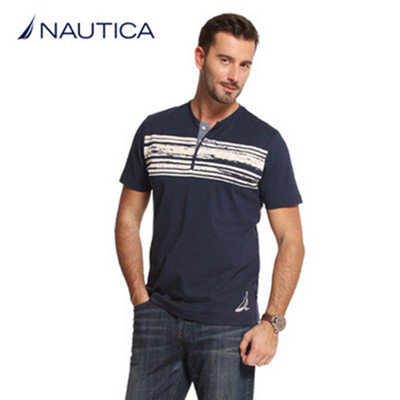 盛夏热促！NAUTICA诺帝卡EWC亨利领短袖T恤VC51088S