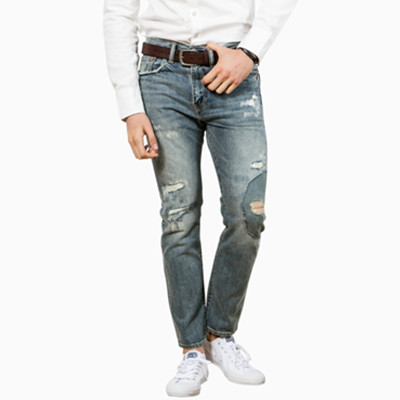 盛夏热促！李维斯522系列男士标准窄脚破洞做旧牛仔裤16882-0131