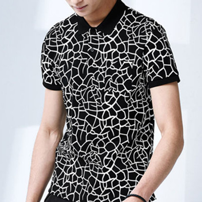 盛夏热促！GXG男士时尚黑白色短袖T恤POLO衫#62824003