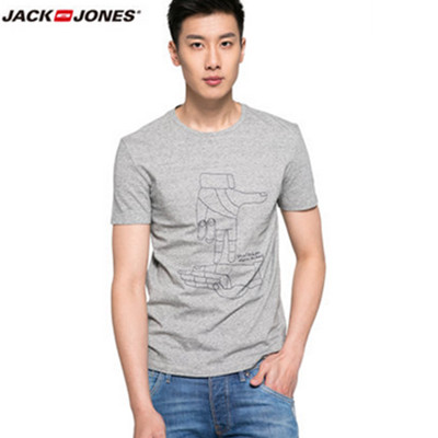 16新款！JackJones杰克琼斯休闲纯棉修身短袖T恤O|216201522