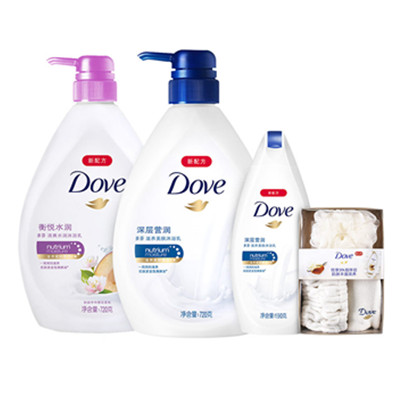 清爽水润！多芬深层营润滋养美肤沐浴乳720g*2瓶