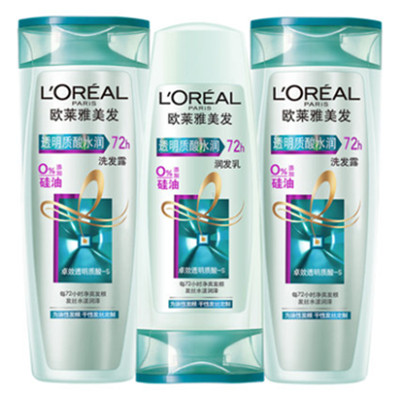 去油补水！欧莱雅无硅去油洗护1200ml套装
