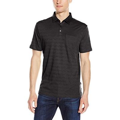 时尚条纹！Calvin Klein Solid Textured男款Polo衫