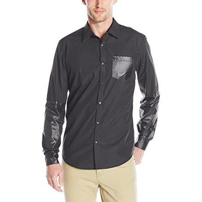 下单7折！Calvin Klein Nylon Block 男士拼色衬衫