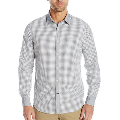 舒适！Nautica 诺帝卡 Tattersall 男士长袖衬衫