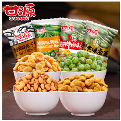 香脆好吃！甘源蟹黄瓜子仁蚕豆青豆组合1140g