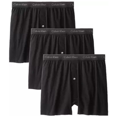 S码！Calvin Klein 卡尔文克莱 男士全棉平角内裤3条装
