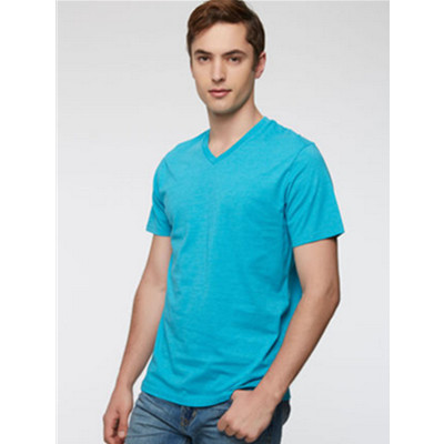 白菜价！OLD NAVY男装经典款纯色罗纹针织V领春夏短袖T恤953777-1