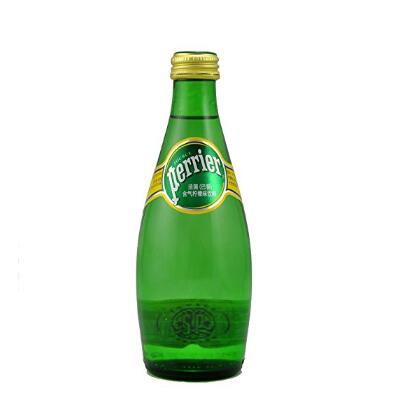 法国进口！Perrier巴黎水天然有气矿泉水 柠檬味 330ml*24