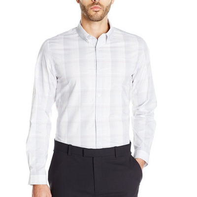 简约！Calvin Klein Yarn-Dye Fine Line 男士长衬衫