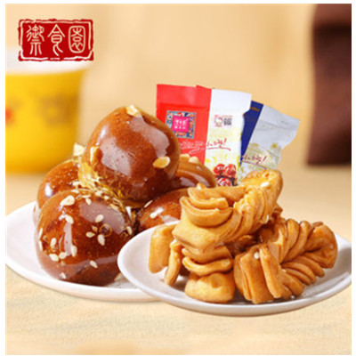 经典好吃！御食园蜜麻花+糖葫芦组合装1000克