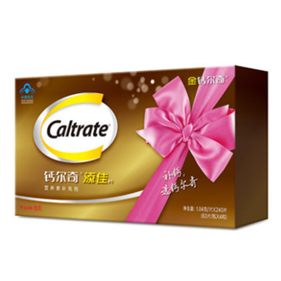 更多钙量！钙尔奇牌添佳片60片/瓶*4瓶