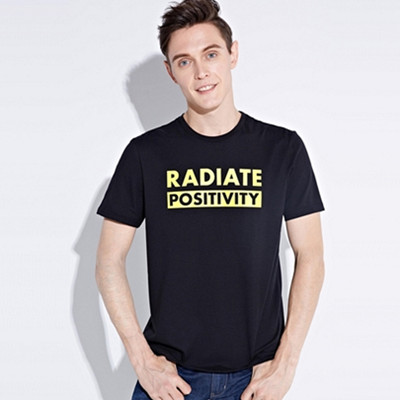 狂暑季！佐丹奴英文字母讯息印花纯棉圆领短袖T恤92096206