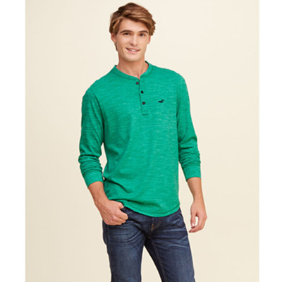 狂暑季！Hollister标识图样平针织亨利式上衣97253