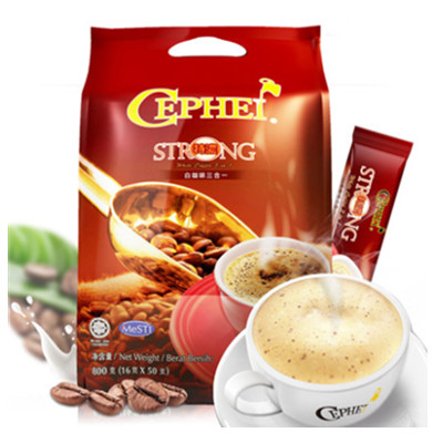 浓香醇厚！CEPHEI/奢斐特浓三合一白咖啡50条800克
