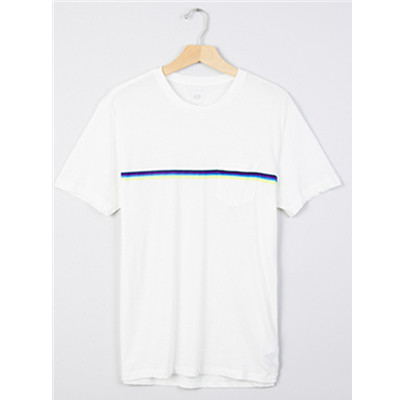 狂暑季！Gap局部条纹单袋短袖T恤200095