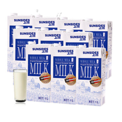 黄金奶源！德国进口上质全脂牛奶1L*12盒